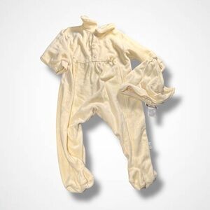 Yellow Velour Baby Sleeper Set